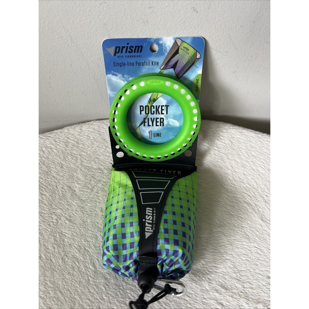 Prism Pocket Flyer 1- Line Parafoil Kite Electric Green